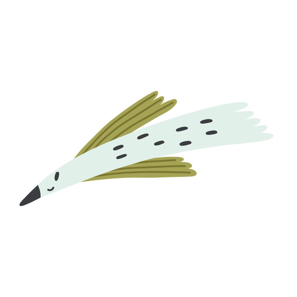 abstract karakter van een schattige vogel met groene vleugels vector