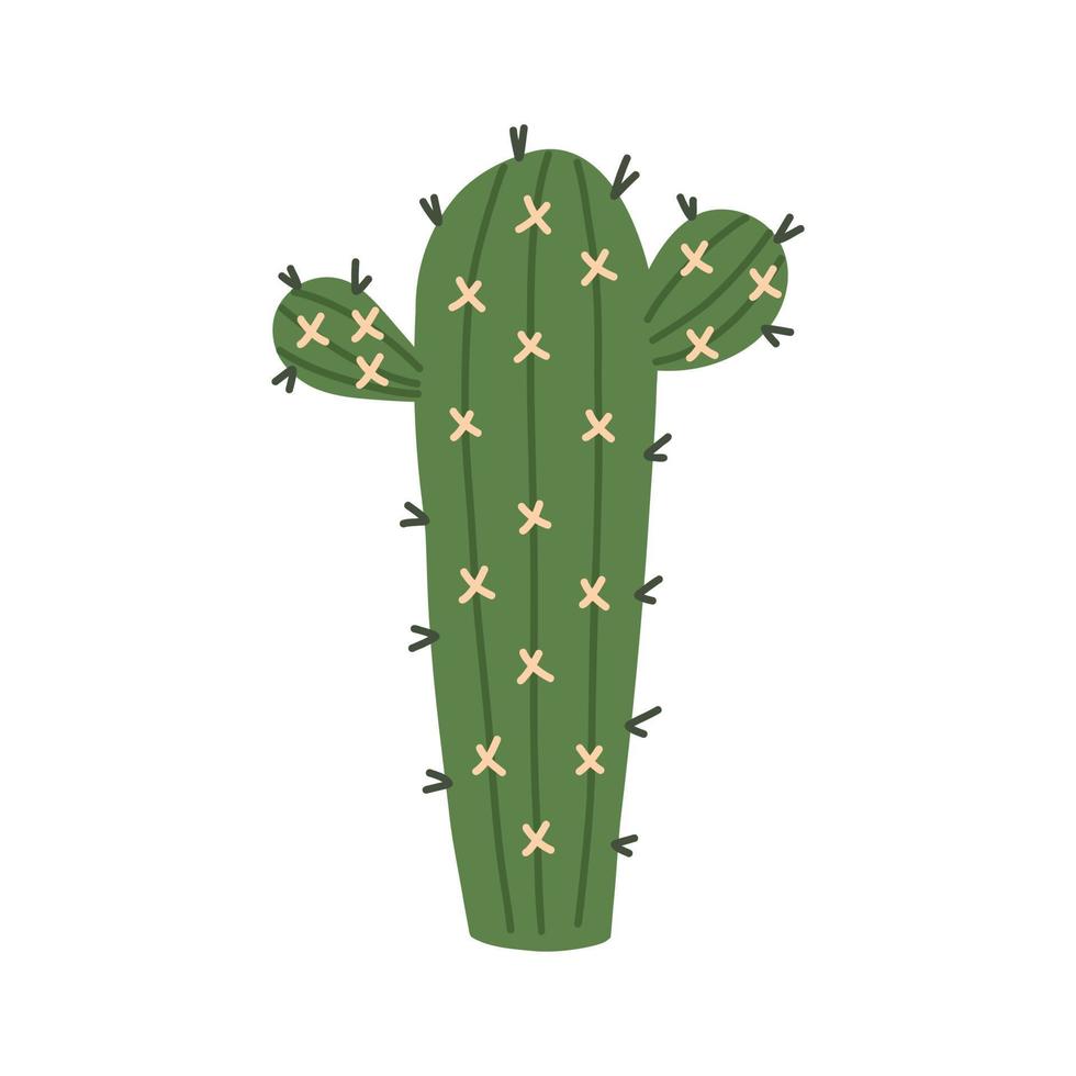 groene cactus met gele stekels doodle vector