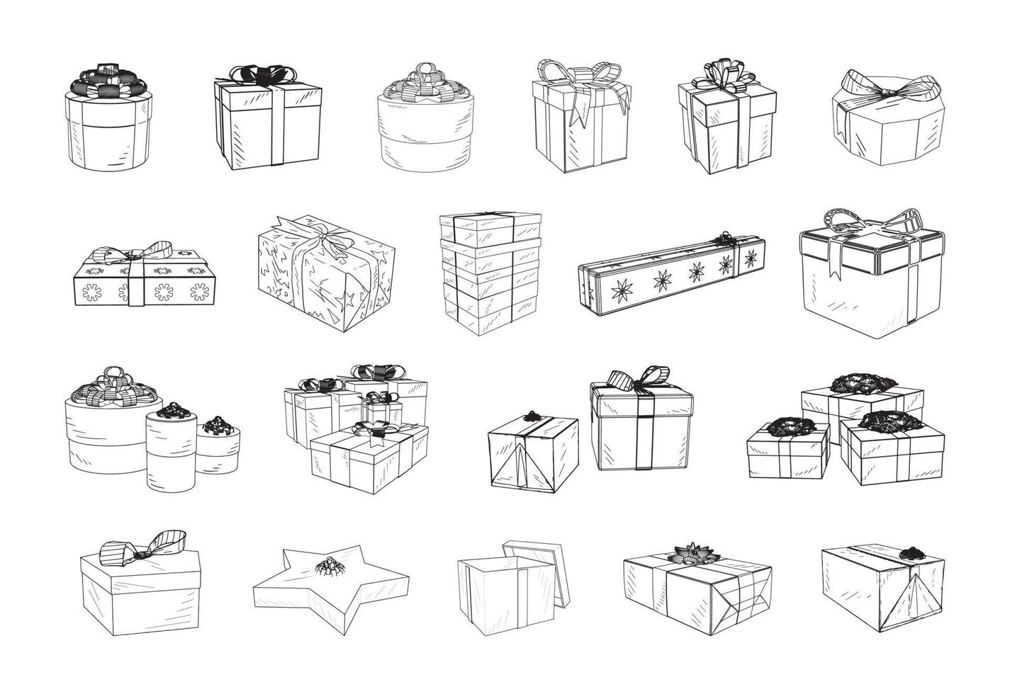 geschenkdozen illustraties in kunstinktstijl vector