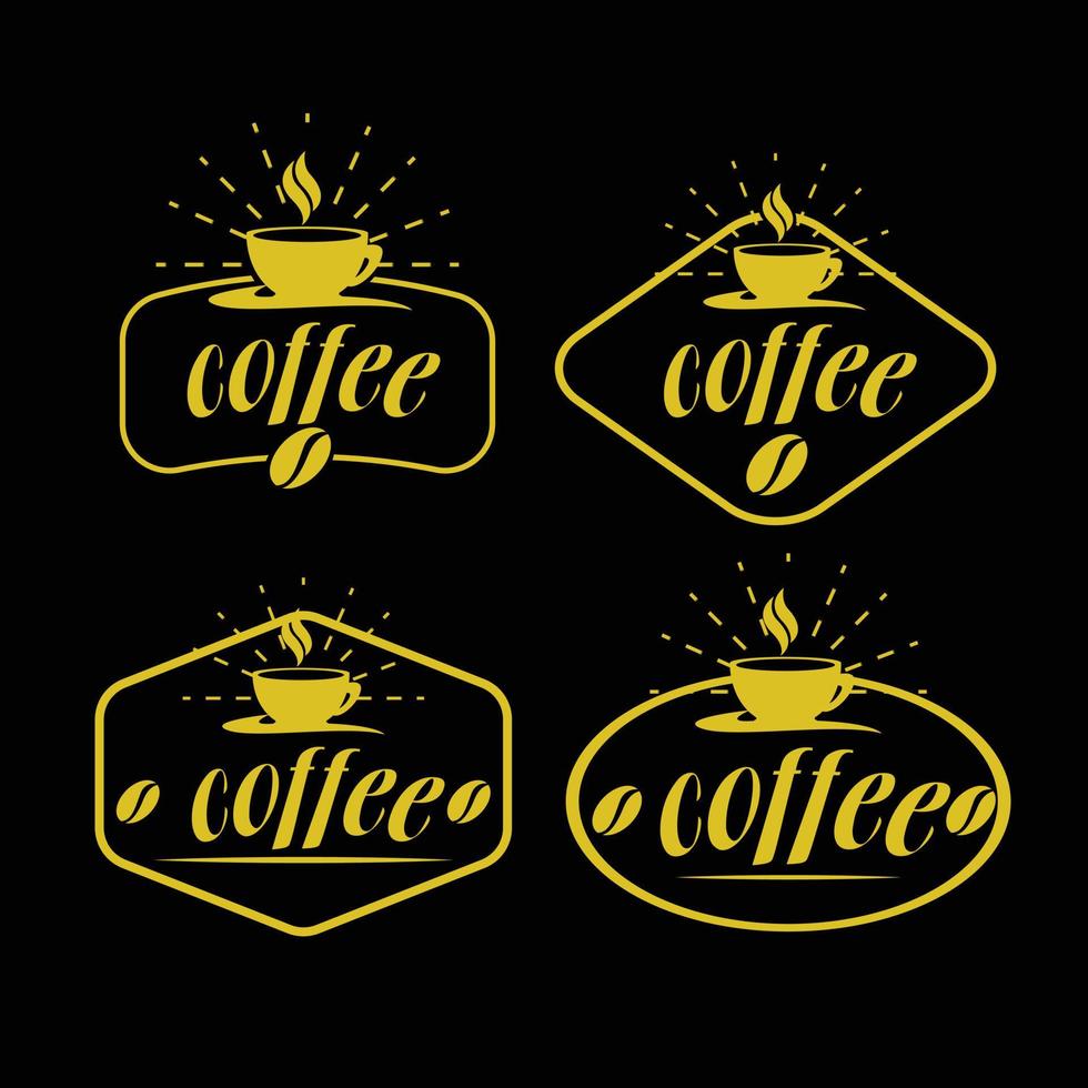 set koffie logo vector kan bewerkbaar