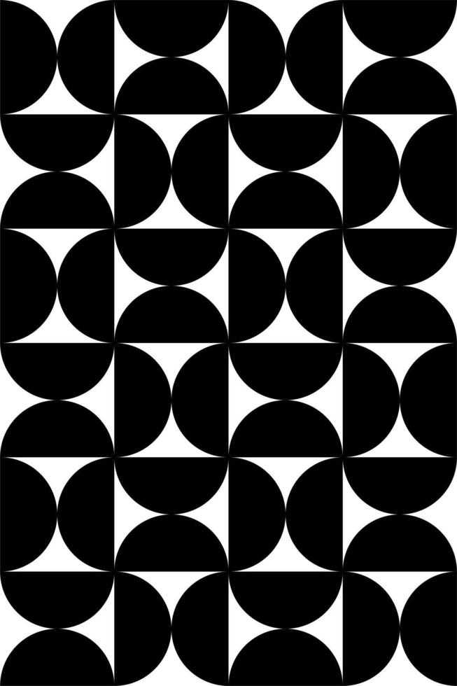 zwart-wit abstract vectorpatroonontwerp. geometrie abstracte vormen ontwerp. minimale geometrische zwart-wit poster, platte retro stijl vectorillustratie vector