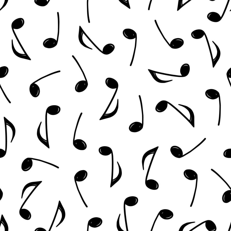 muzieknoot doodle getekende patroon vector