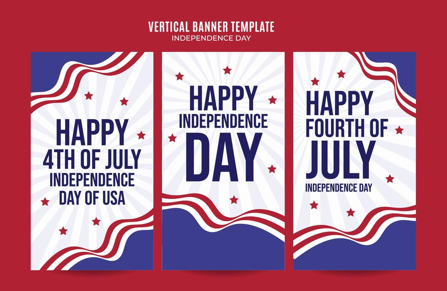 gelukkig 4 juli - onafhankelijkheidsdag usa webbanner voor sociale media verticale poster, banner, ruimtegebied en achtergrond vector