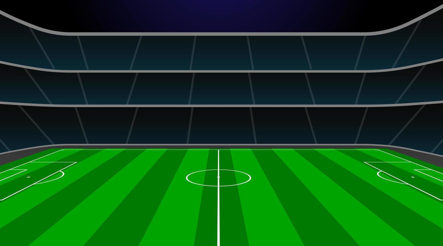 voetbalstadion met groen veld. vector