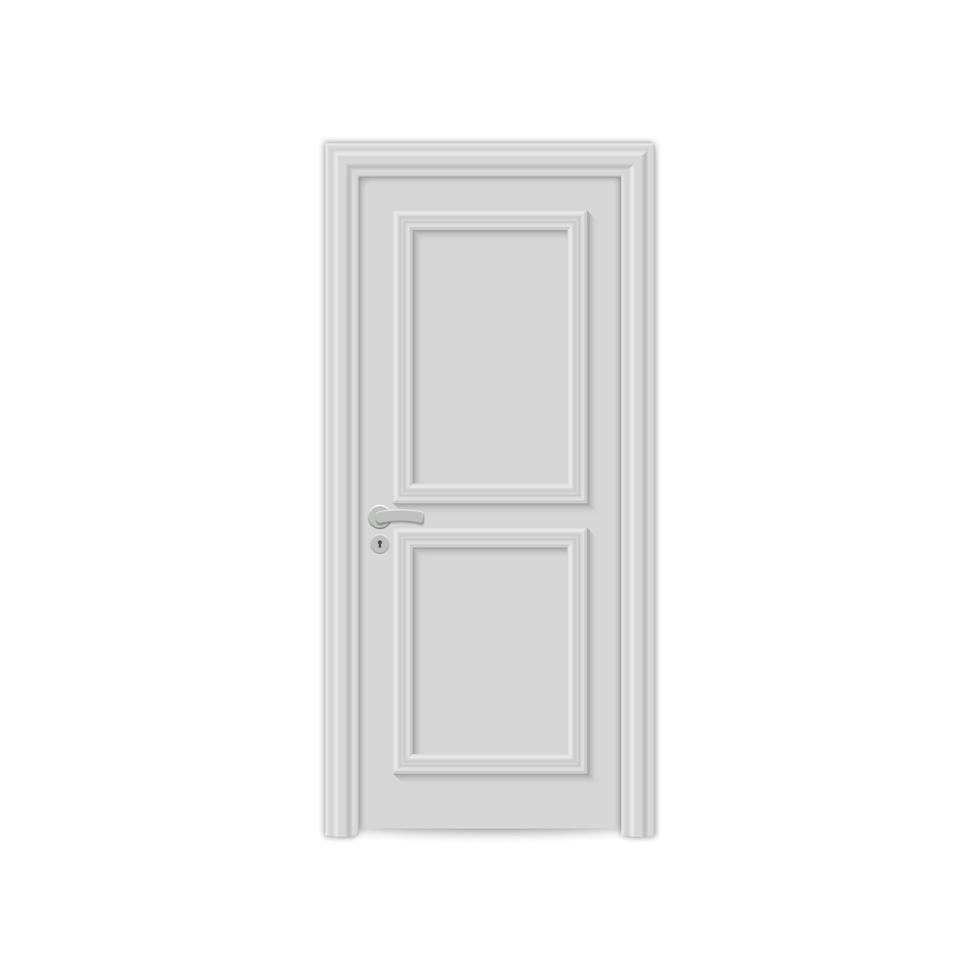 realistische deur geïsoleerd op een witte achtergrond vector