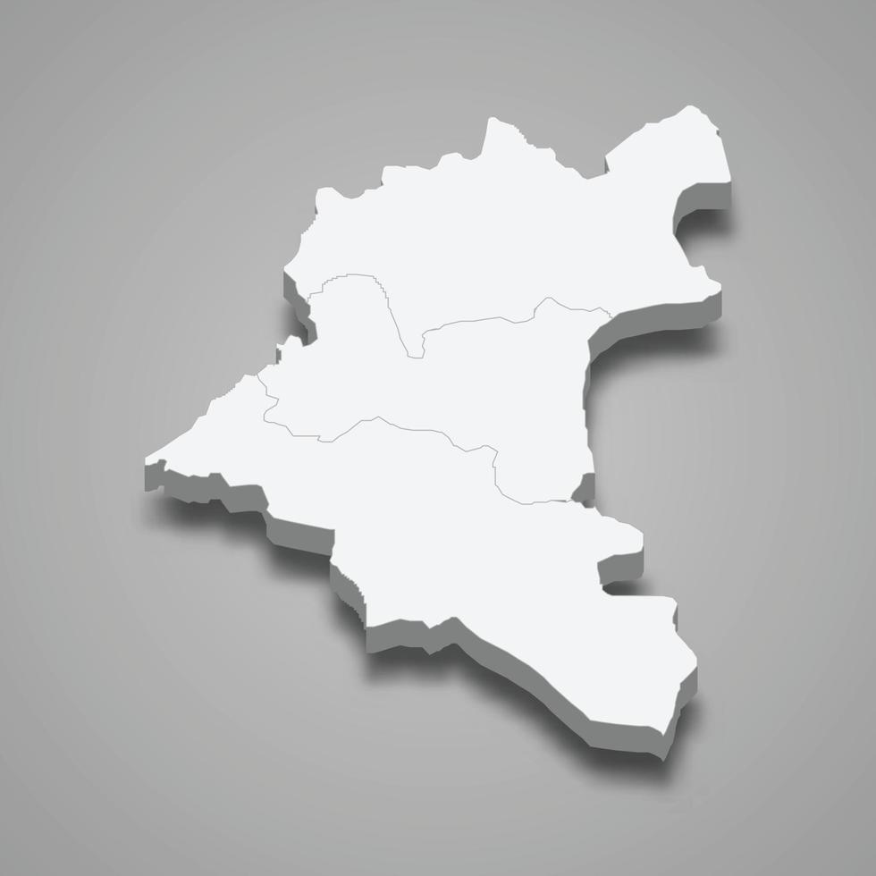 3d isometrische kaart van daraa is een provincie van syrië vector