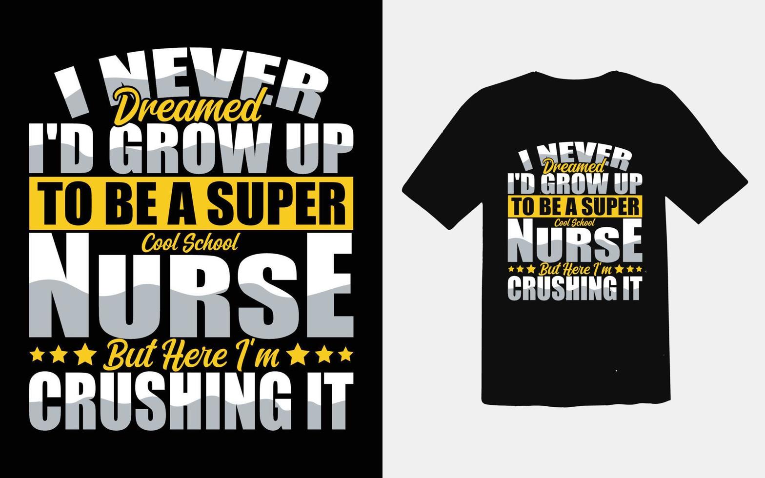 verpleegster t-shirt ontwerp typografische vector