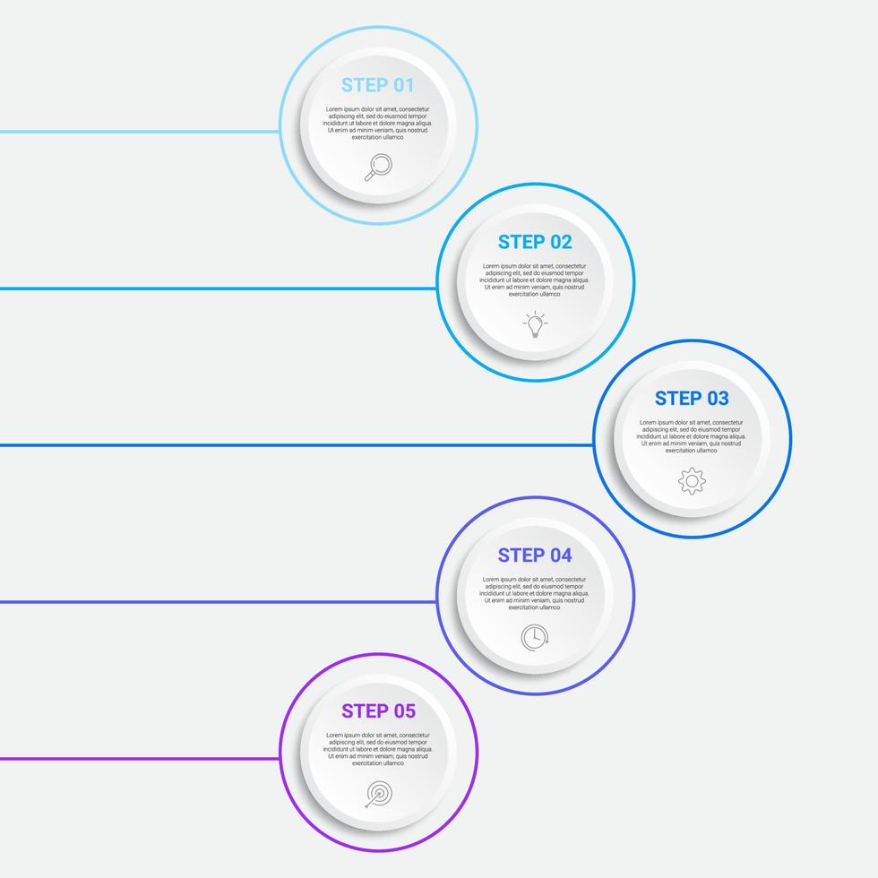 infographic ontwerp met pictogrammen en 5 opties of stappen. infographics voor bedrijfsconcept vector