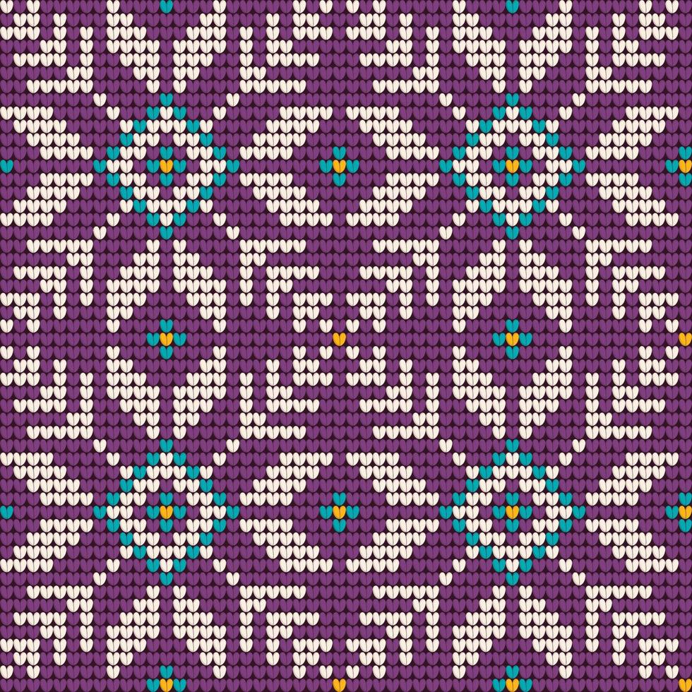 oma's breipatroon in mint- en lavendelkleuren voor een lelijke kersttrui vector