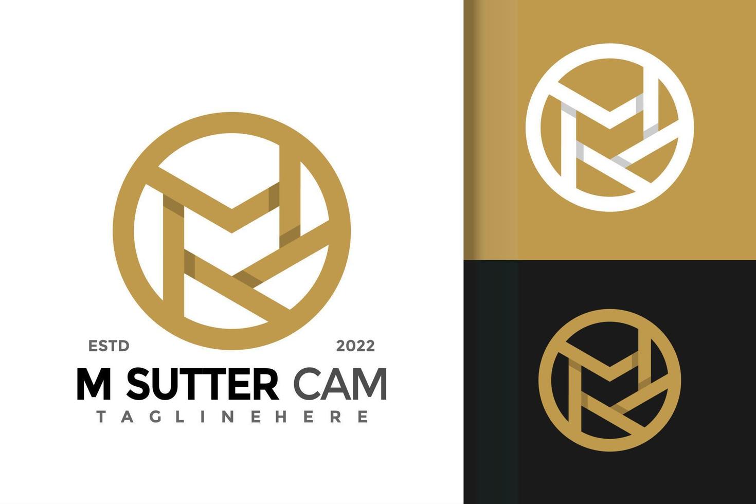 letter m sluiter camera logo vector ontwerpsjabloon