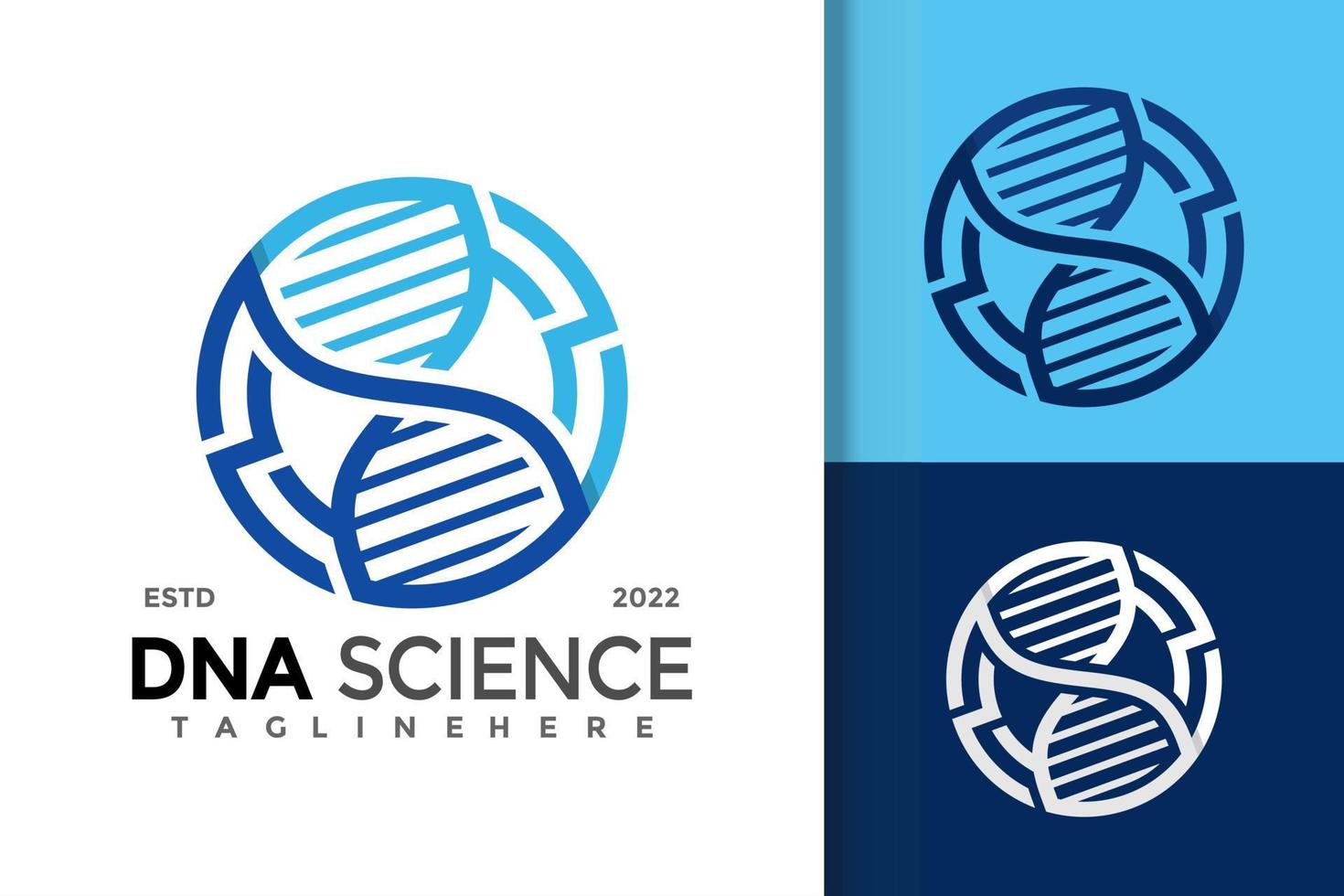 dna wetenschap logo ontwerp vector sjabloon