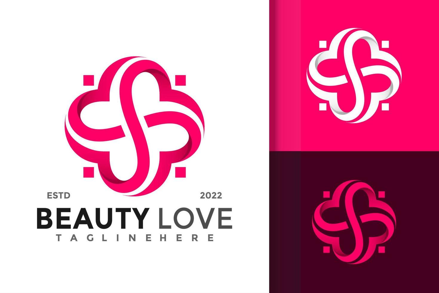 letter s hart liefde logo vector ontwerpsjabloon