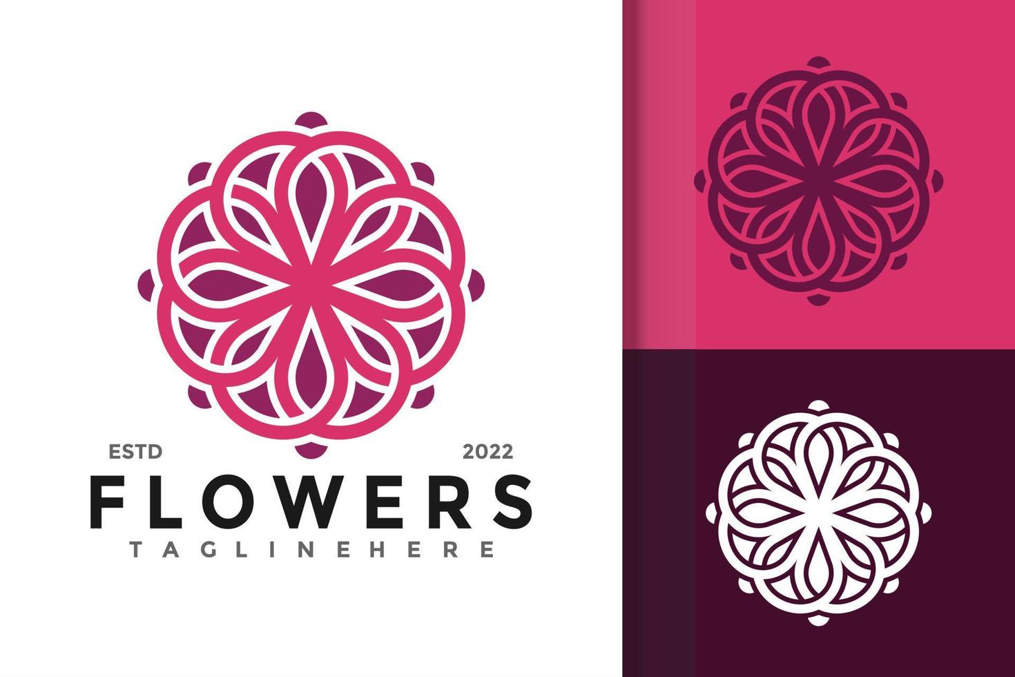 schoonheid bloem ornament elegant logo ontwerp vector sjabloon