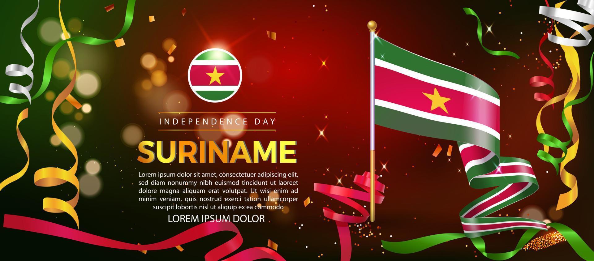 onafhankelijkheidsdag van Suriname. bannerillustratie, postersjabloonontwerp vector