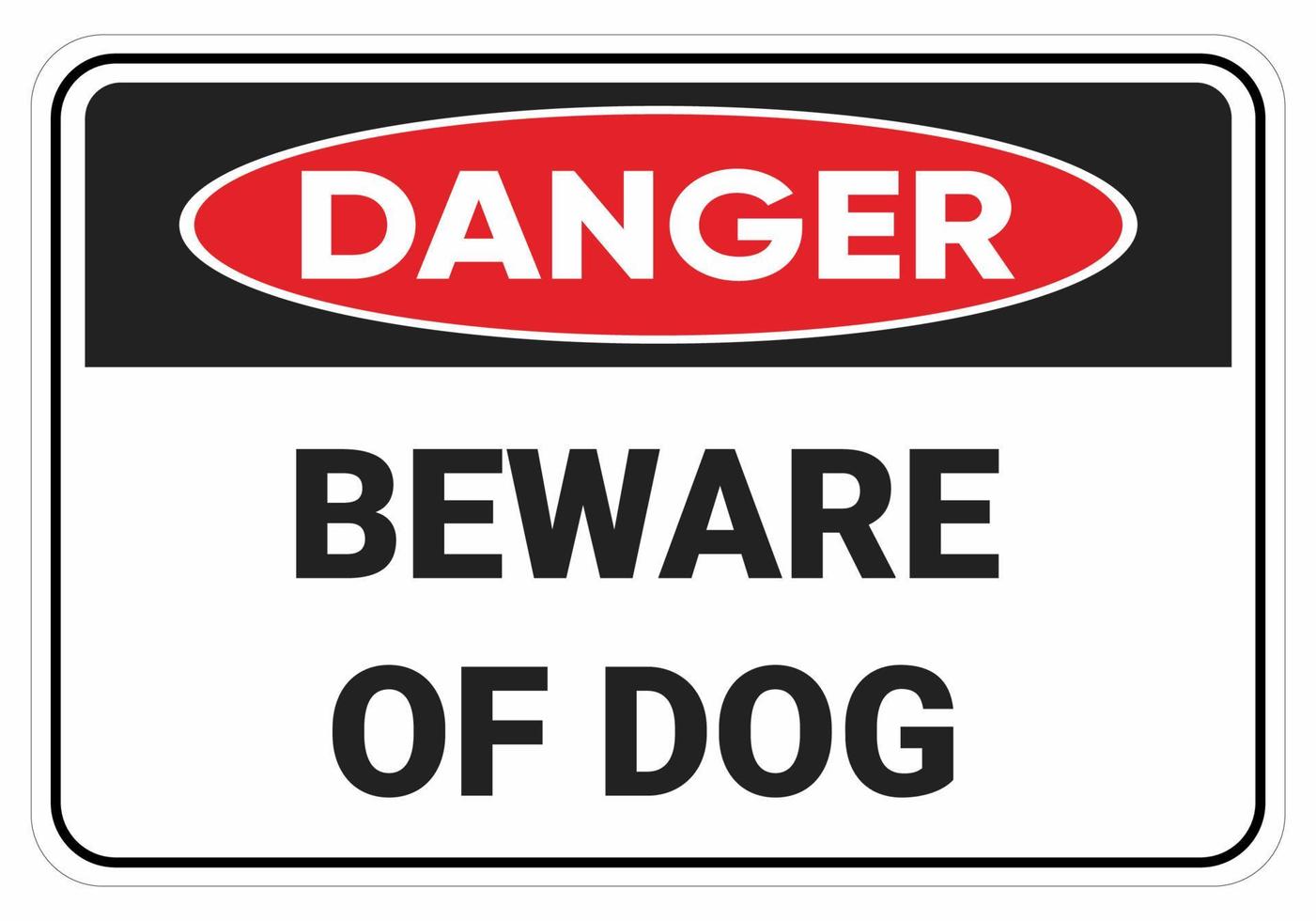 pas op voor de hond. gevaar veiligheid teken vectorillustratie. osha en ansi standaard teken. eps10 vector