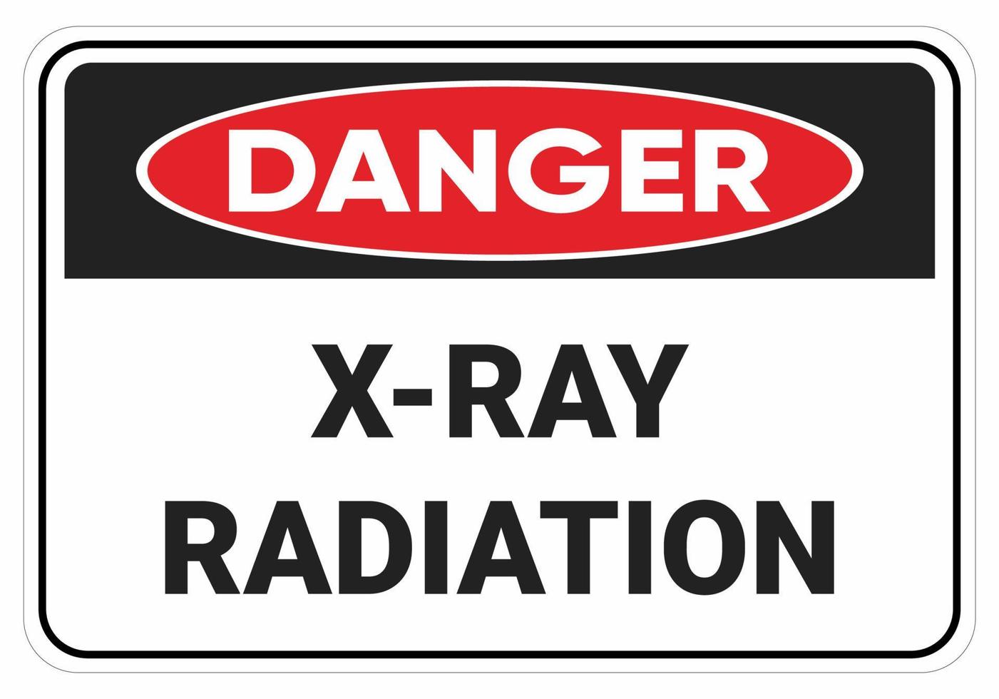 veiligheid teken gevaar x-ray straling.symbol illustratie. osha en ansi standaard. röntgenfoto vector