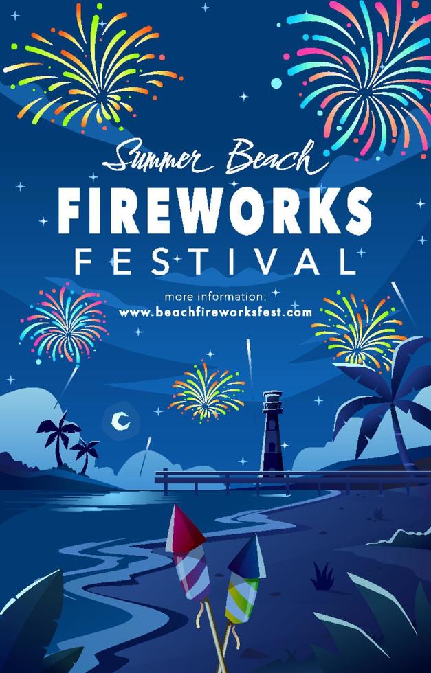 vuurwerk festival poster vector