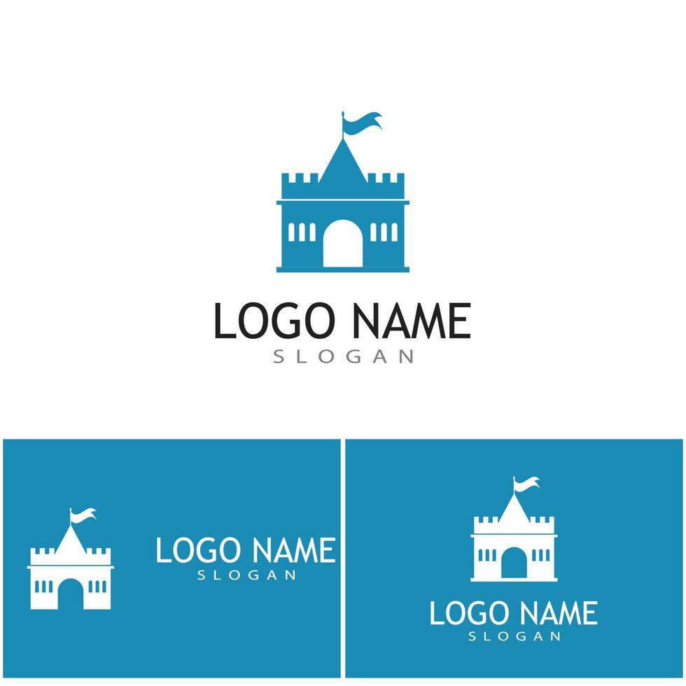 kasteel logo sjabloon vector symbool pictogram ontwerp