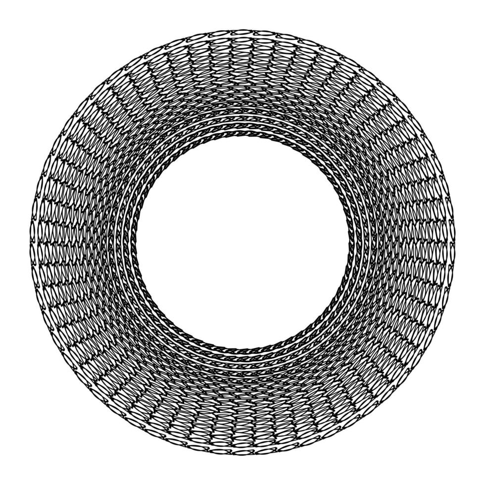 ronde frame weven geïsoleerde vector tekening