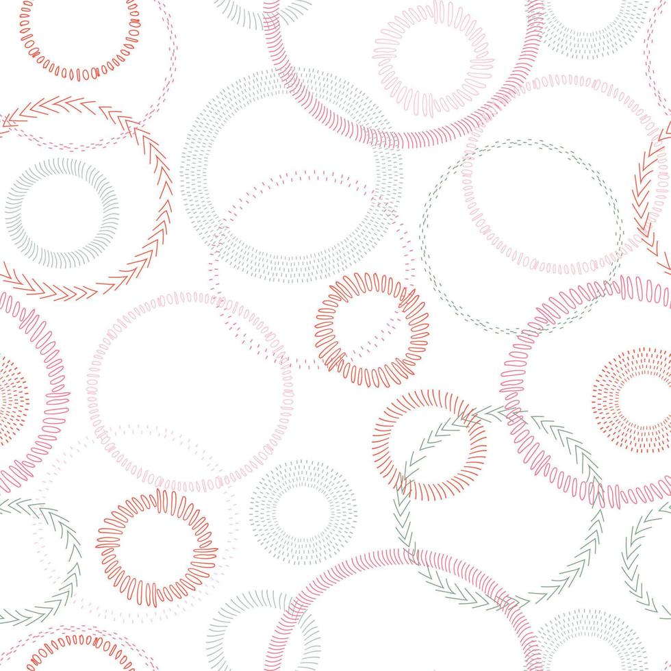 cirkels frame verschillende maten en kleuren abstract vector naadloos patroon
