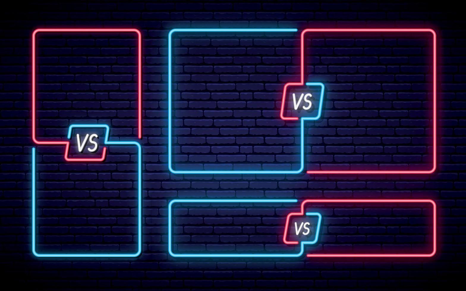 neon versus set. vector