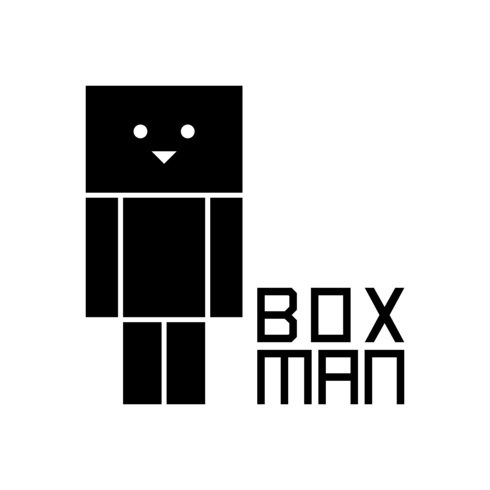 illustratie vectorafbeelding van silhouet doos man, perfect voor een bedrijfslogo of symbool vector