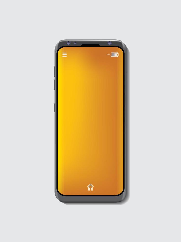 bespotten mobiele telefoon ruimte grijze kleur en oranje wallpaper achtergrond vector