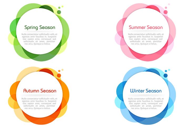 Seizoensgebonden kleuren Bubble Banners PSD Vector