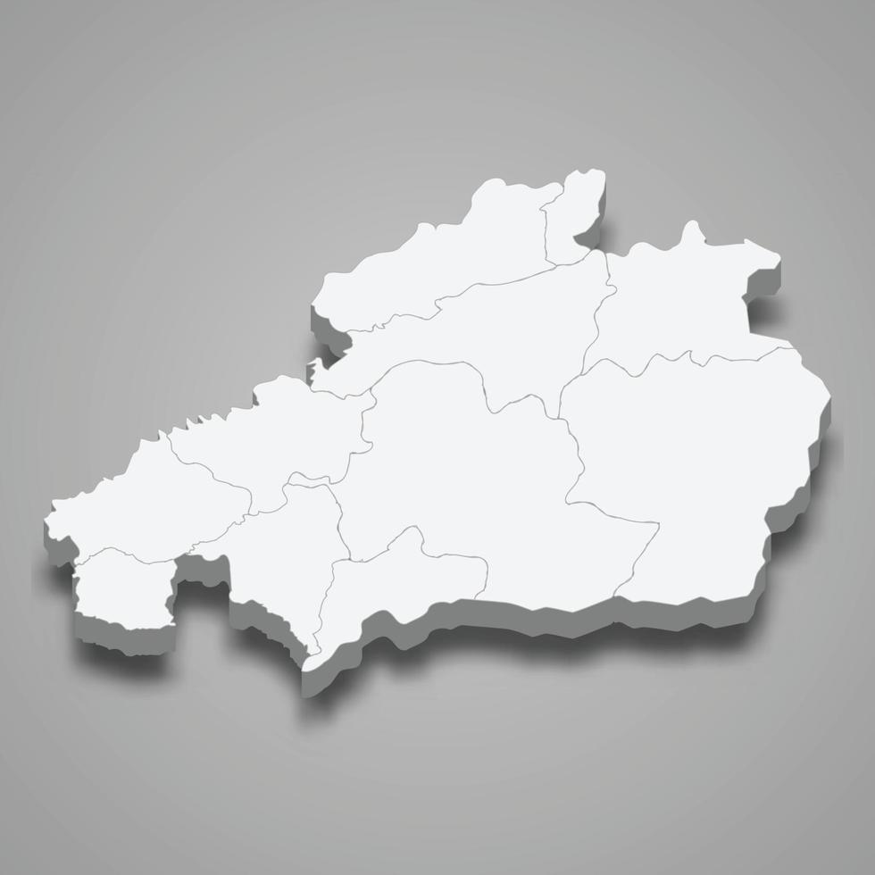 3d isometrische kaart van castelo branco is een district van portugal vector