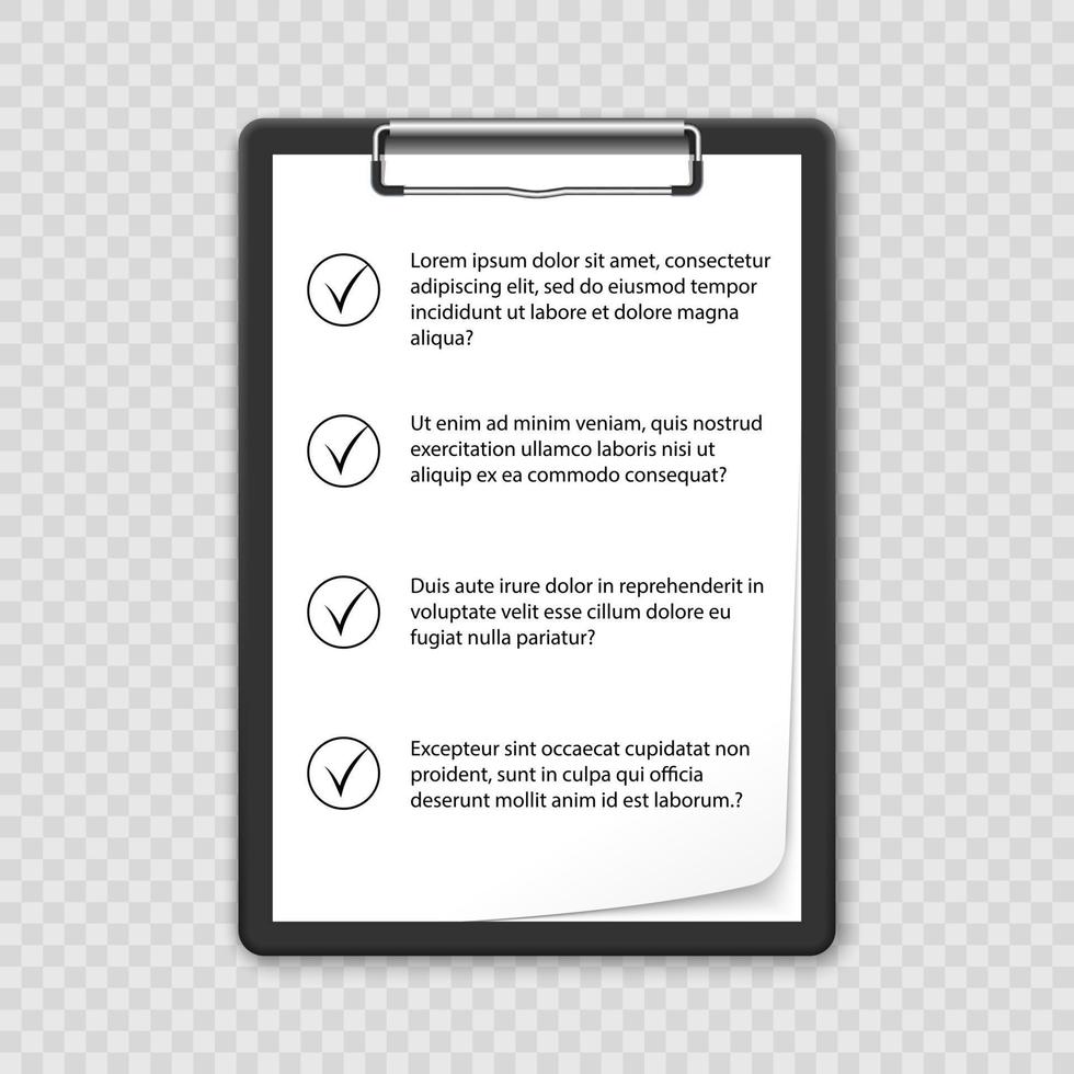 klembord met checklist vector