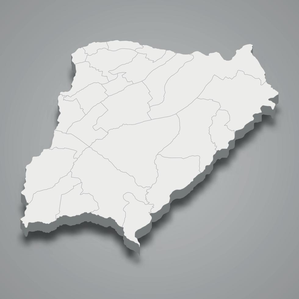 3d isometrische kaart van corrientes is een provincie van argentinië vector