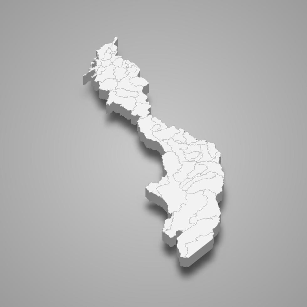 3D-kaart van bolivar is een departement van colombia vector