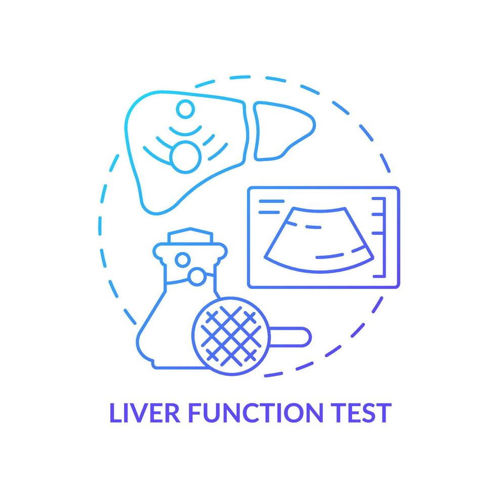 leverfunctietest blauw kleurverloop concept icoon. laboratorium testprocedure. diagnostische dienst abstracte idee dunne lijn illustratie. geïsoleerde overzichtstekening. vector