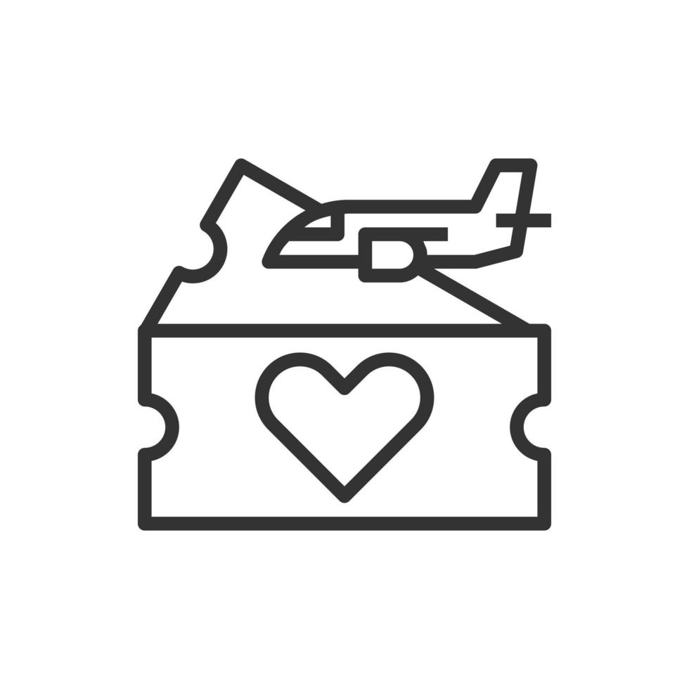 hart tickets liefde pictogram of logo vectorillustratie vector