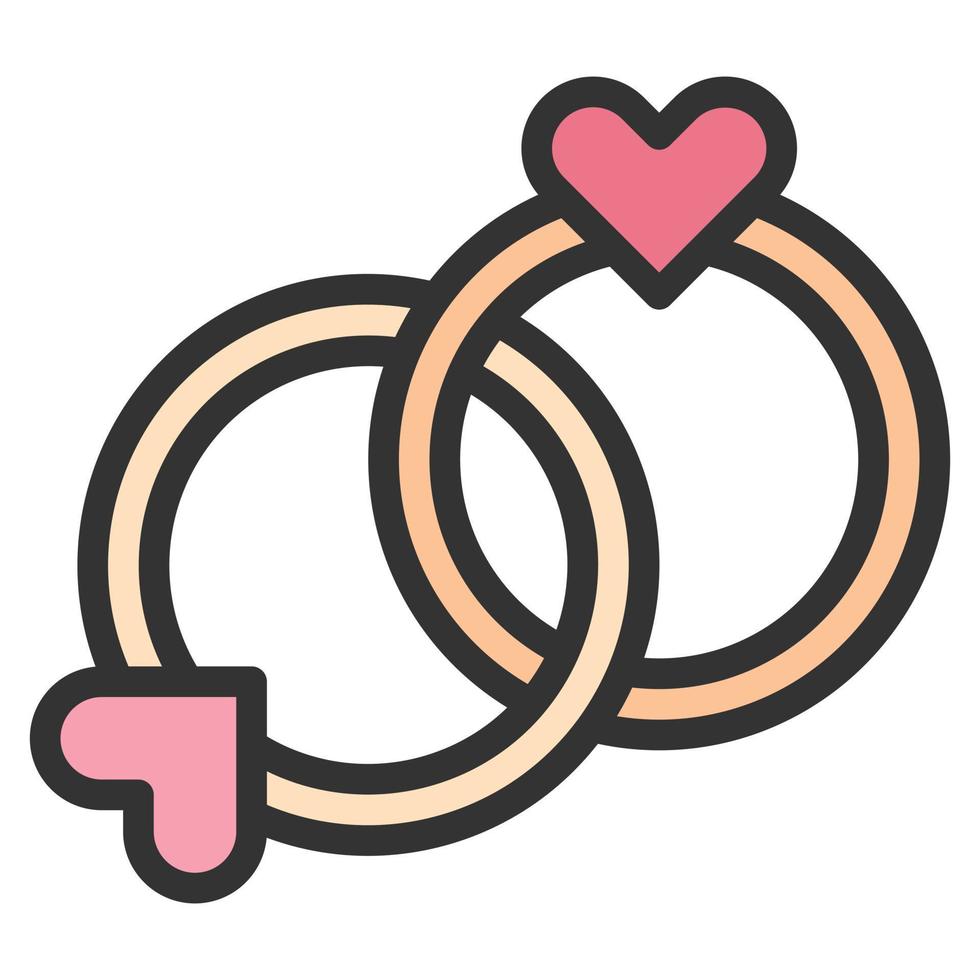 hart ringen liefde pictogram of logo vectorillustratie vector