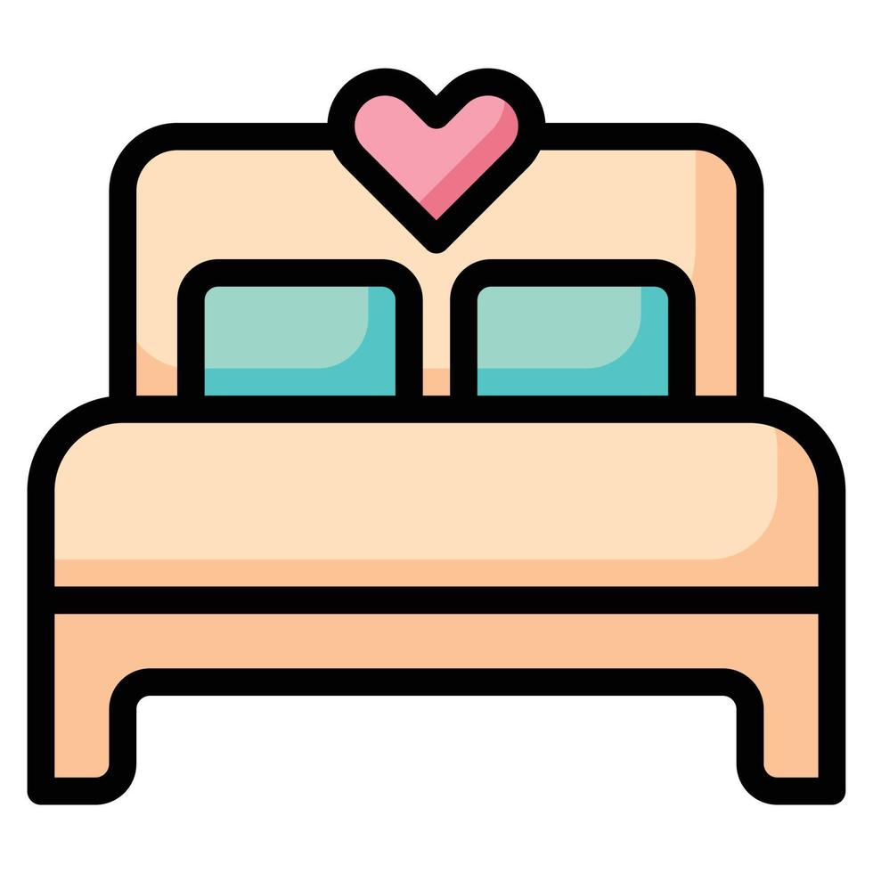 bed pictogram lijn kleur vectorillustratie vector