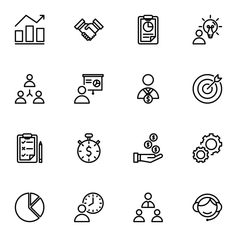 verzameling van zakelijke lijn iconen illustratie vector