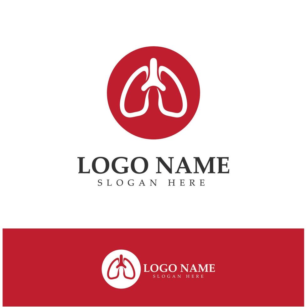 longgezondheid en zorg logo sjabloon, embleem, ontwerpconcept, creatief symbool, pictogram, vectorillustratie. vector