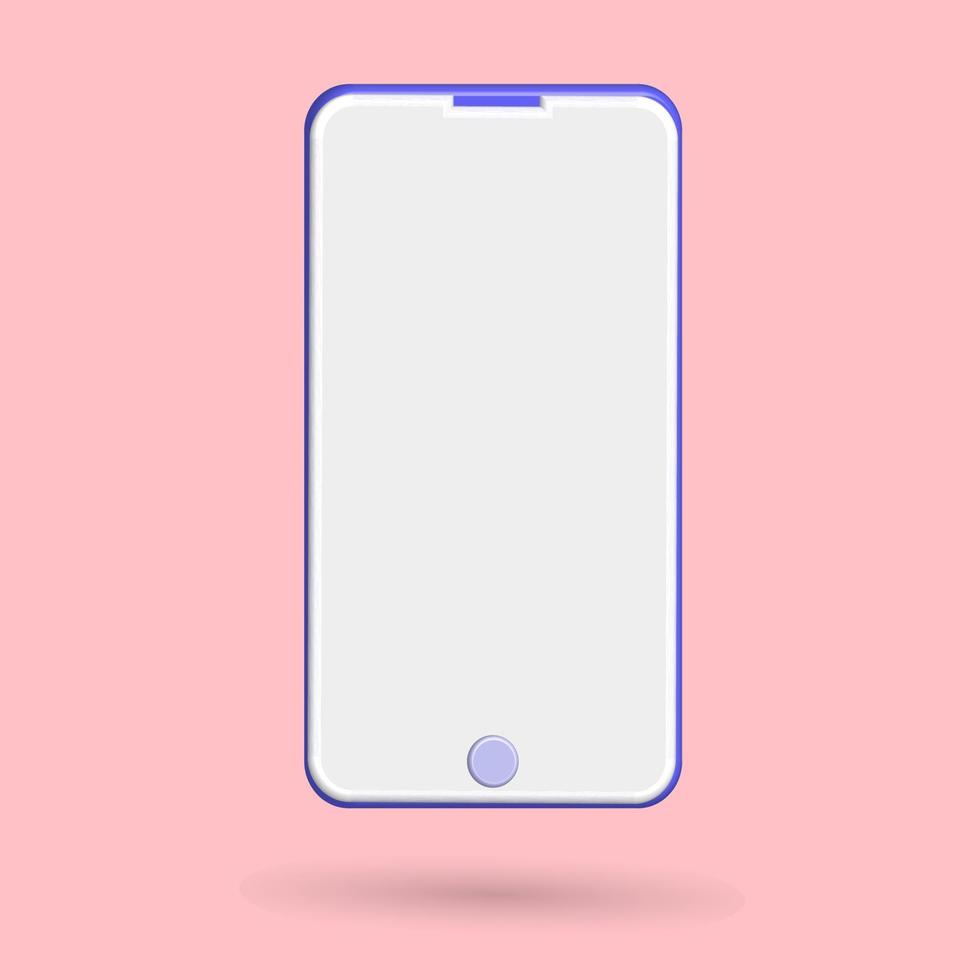 3d smartphone mockup pictogram vector met cartoon afbeelding