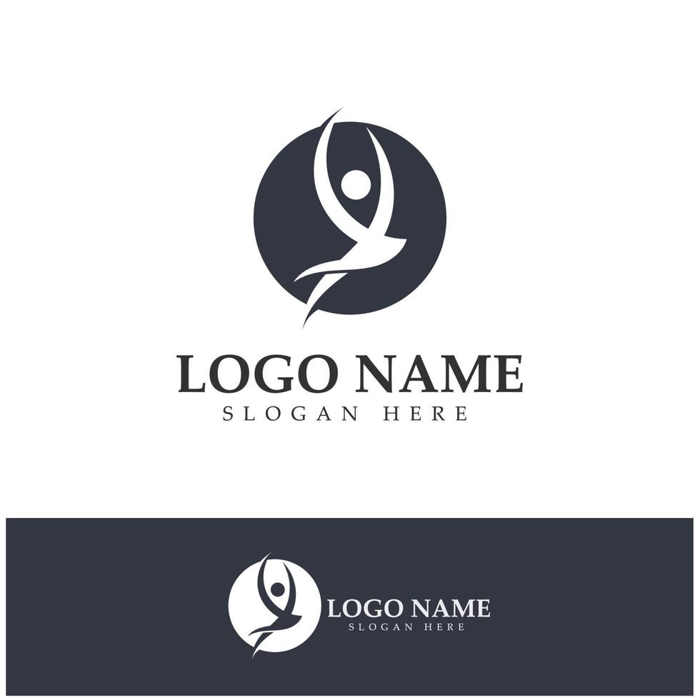 logo ontwerp van mensen die yoga doen symbool pictogram illustratie vector