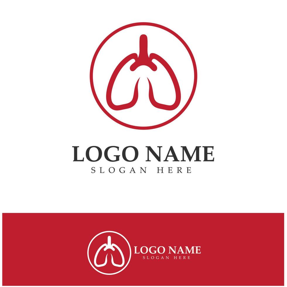 longgezondheid en zorg logo sjabloon, embleem, ontwerpconcept, creatief symbool, pictogram, vectorillustratie. vector