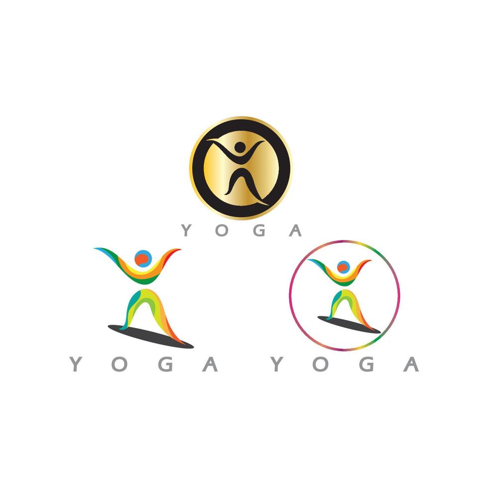 logo ontwerp van mensen die yoga doen symbool pictogram illustratie vector