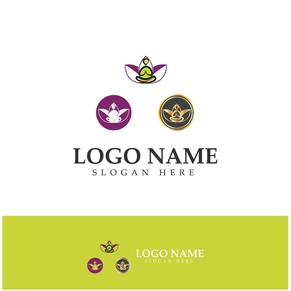 logo ontwerp van mensen die yoga doen symbool pictogram illustratie vector