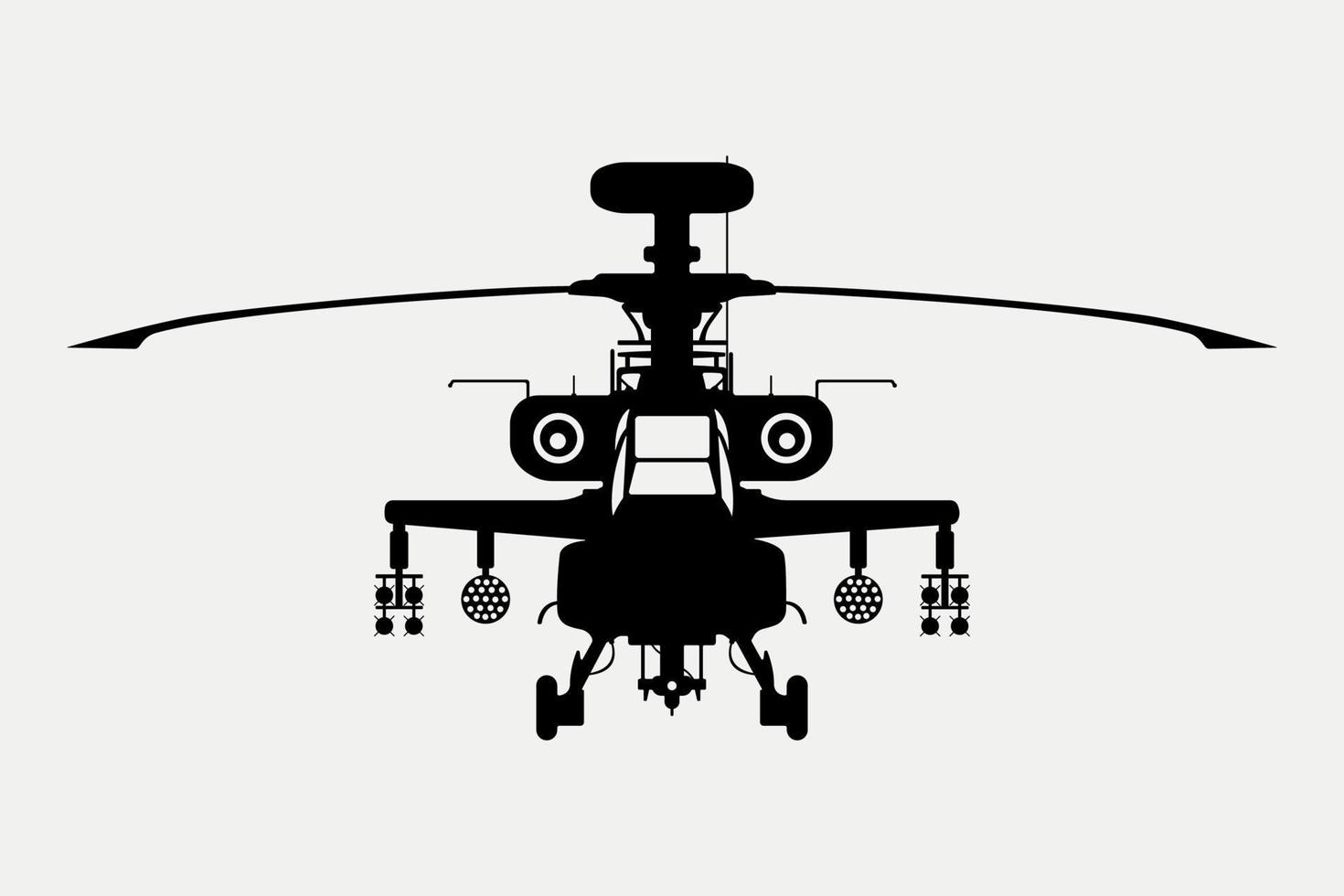 apache aanvalshelikopter silhouet, leger wapen illustratie. vector