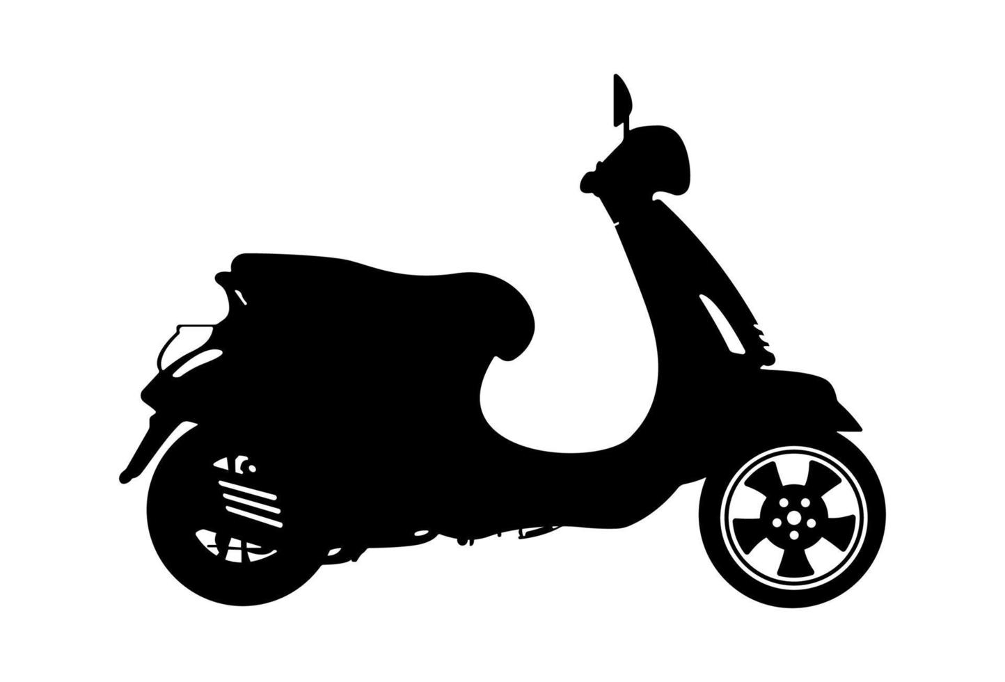 vespa scooter fiets, motorfiets silhouet illustratie. vector