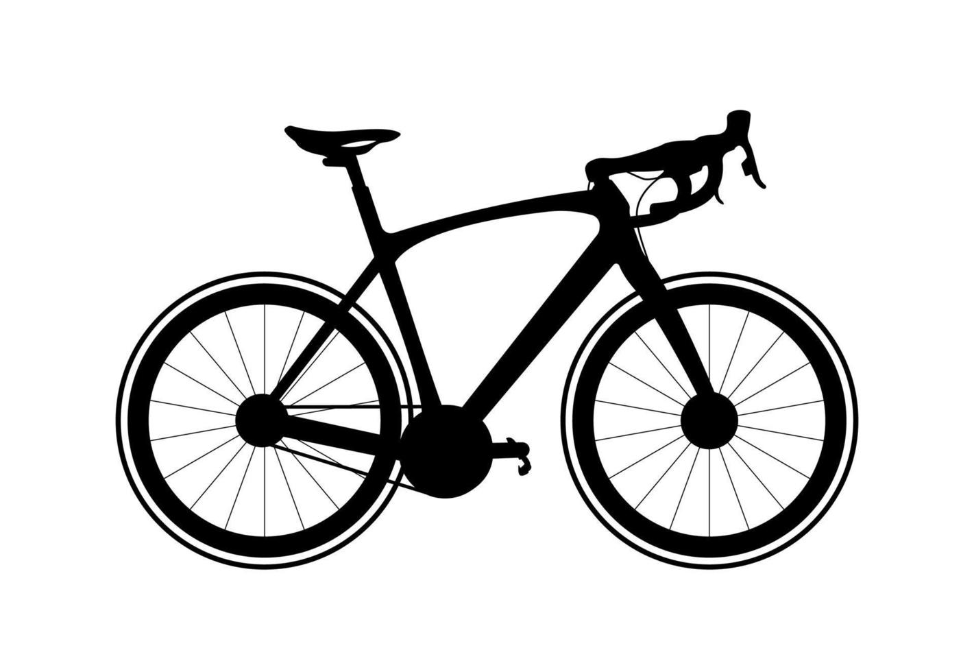 racefiets silhouet, fiets pedaal cyclus, illustratie. vector