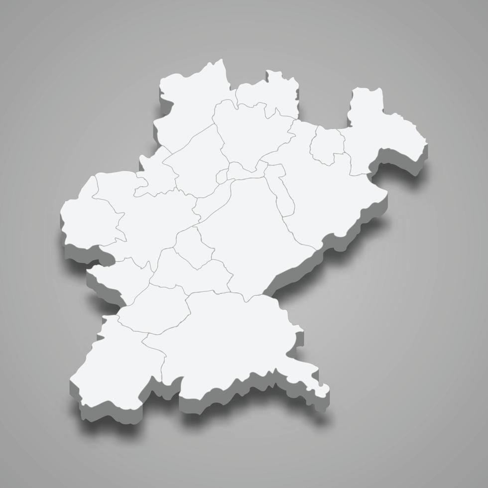 3d isometrische kaart van santarem is een district van portugal vector