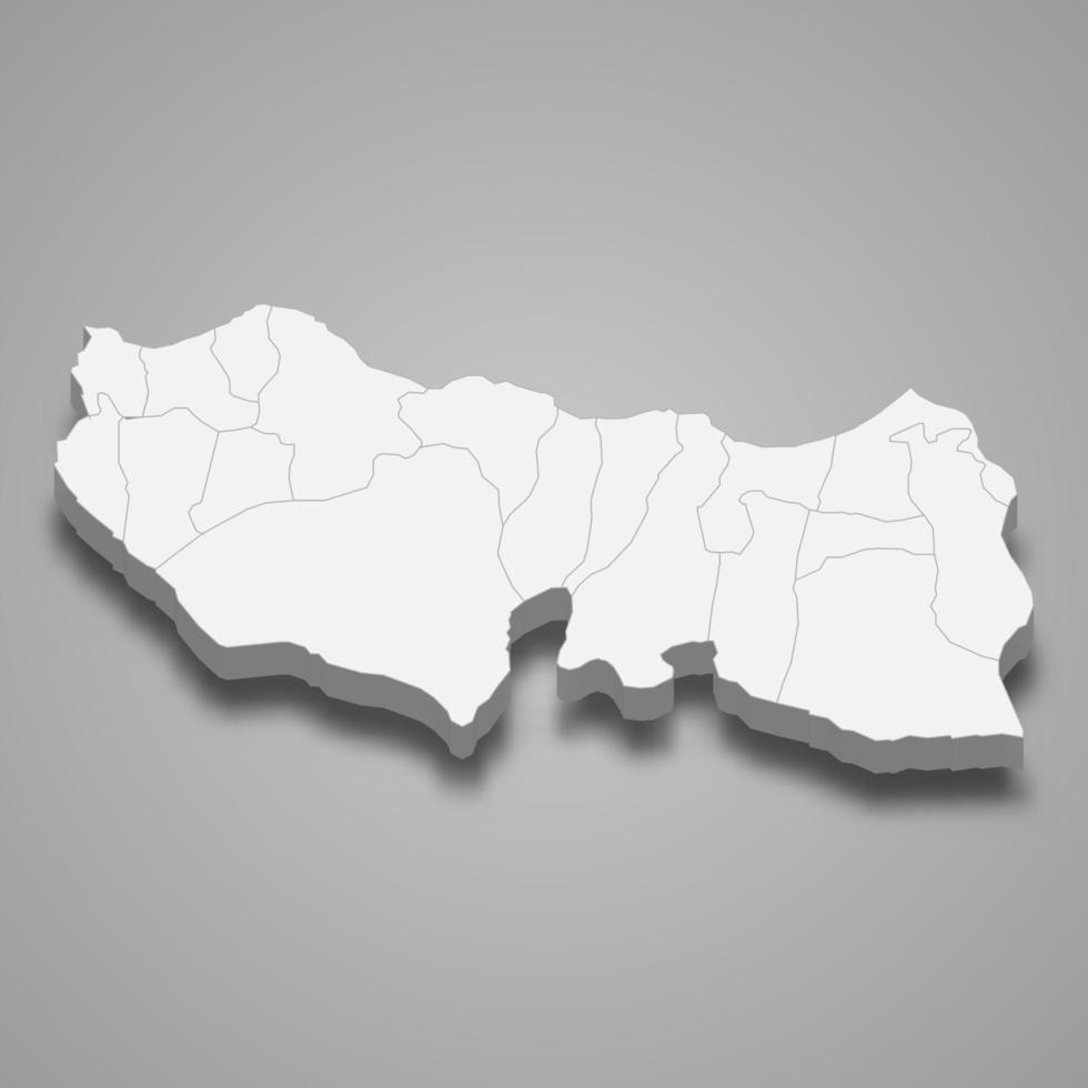 3d isometrische kaart van trabzon is een provincie van turkije vector