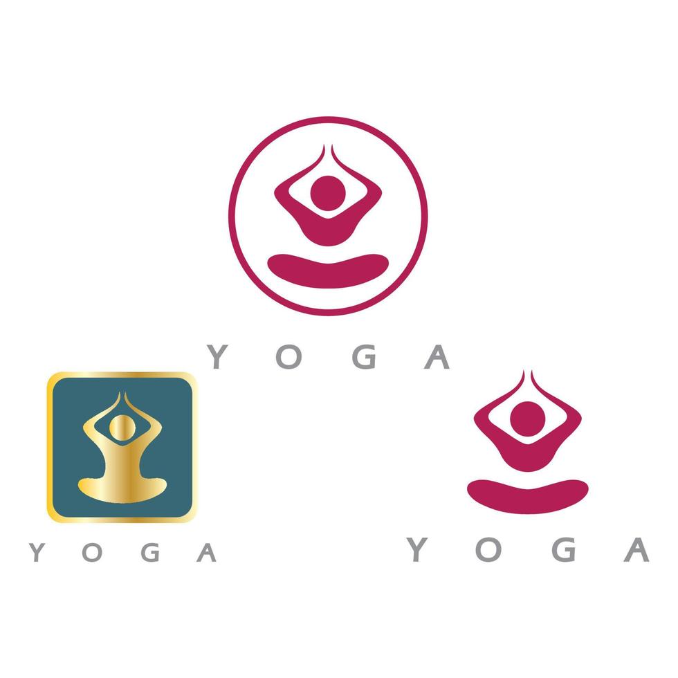 logo ontwerp van mensen die yoga doen symbool pictogram illustratie vector