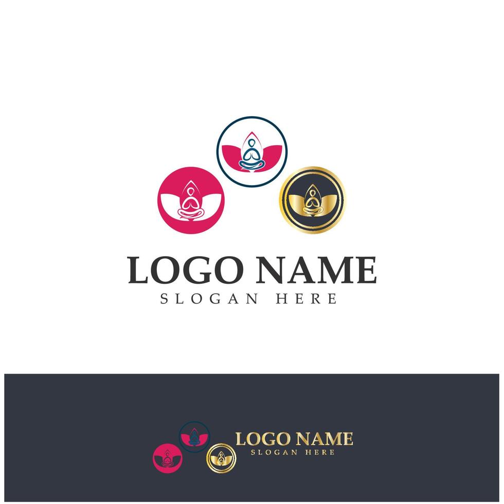 logo ontwerp van mensen die yoga doen symbool pictogram illustratie vector